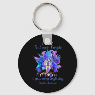 Porte-clés Je Porte Du Purple Turquoise Pour Quelqu'Un Gnome 