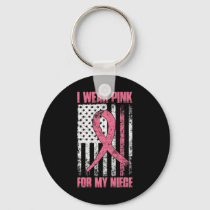 Porte-clés Je Porte Du Rose Pour La Journée Contre Le Cancer