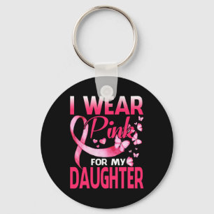 Porte-clés Je Porte Du Rose Pour Ma Fille Beurre Cancer Du Se