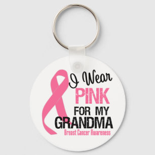 Porte-clés Je Porte Du Rose Pour Ma Grand-Mère