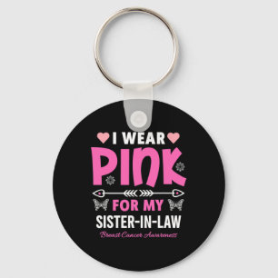 Porte-clés Je Porte Du Rose Pour Ma Soeur Cancer Du Sein De L