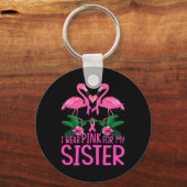 Porte-clés Je Porte Du Rose Pour Ma Soeur Sensibilisation Au  (Recto)