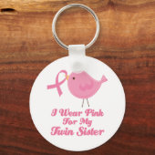 Porte-clés Je Porte Du Rose Pour Ma Soeur Twin (Recto)