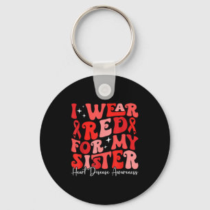 Porte-clés Je Porte Du Rouge Pour Ma Soeur Retro Chd Sensibil