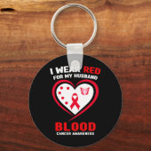 Porte-clés Je Porte Du Rouge Pour Mon Mari Sensibilisation Au (Recto)