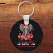 Porte-clés Je Porte Du Ruban Rouge Pour Sensibiliser Au Cance (Recto)