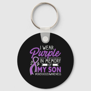 Porte-clés Je Porte Du Violet En Mémoire De Mon Fils Surdose
