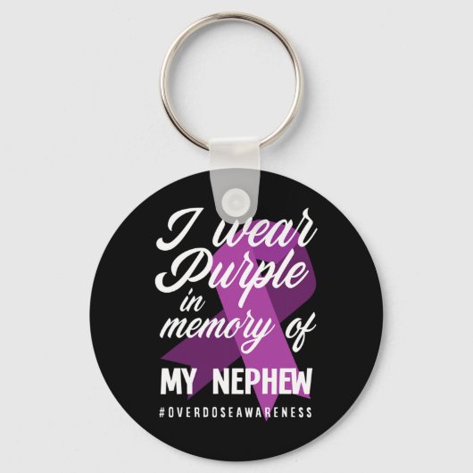 Porte-clés Je Porte Du Violet En Mémoire De Mon Surdose Nephe (Recto)