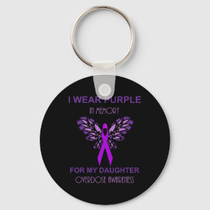 Porte-clés Je Porte Du Violet En Mémoire Pour Ma Fille Surdos