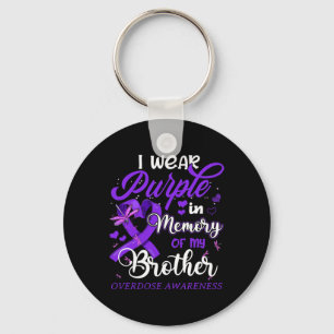 Porte-clés Je Porte Du Violet En Mémoire Pour Mon Frère Surdo
