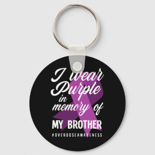 Porte-clés Je Porte Du Violet En Mémoire Pour Mon Frère Surdo