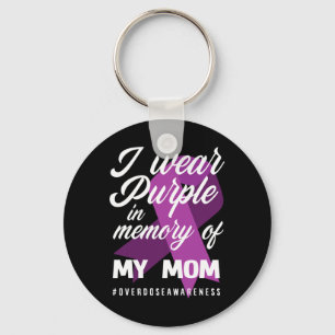 Porte-clés Je Porte Du Violet En Mémoire Pour Mon Mère Surdos
