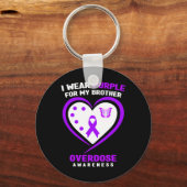 Porte-clés Je Porte Du Violet Pour La Sensibilisation À La Su (Verso)