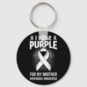 Porte-clés Je Porte Du Violet Pour La Sensibilisation À La Su (Verso)