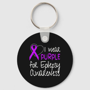 Porte-clés Je porte du violet pour le ruban de sensibilisatio