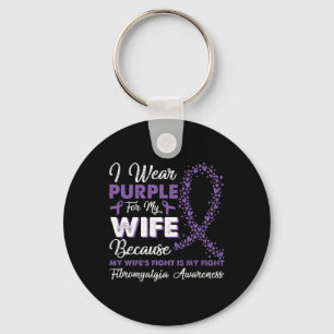 Porte-clés Je Porte Du Violet Pour Ma Femme Sensibilisation À