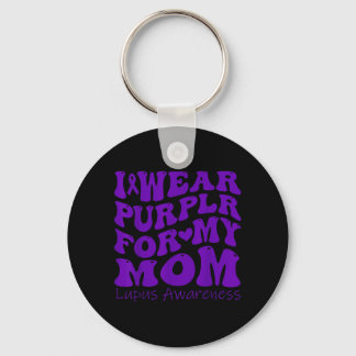 Porte-clés Je porte du violet pour ma mère, sensibilisation a