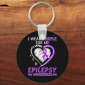 Porte-clés Je Porte Du Violet Pour Moi Conscience De L'Épilep (Recto)