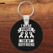 Porte-clés Je Porte Du Violet Pour Mon Petit Ami Surdose (Recto)