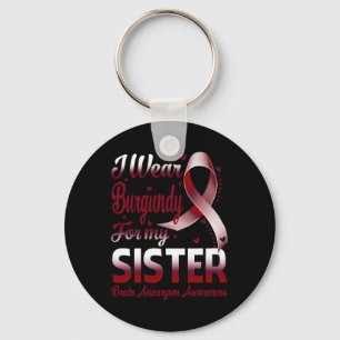 Porte-clés Je Porte La Bourgogne Pour Mon Cerveau Aneurysm Me