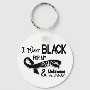 Porte-clés Je porte le noir pour mon mélanome du grand-papa