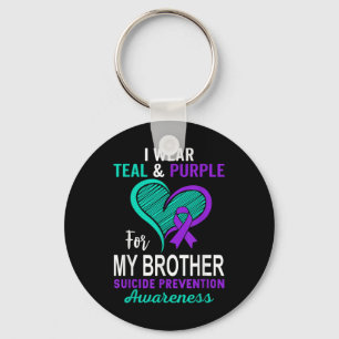 Porte-clés Je Porte Le Purple Turquoise En Mémoire De Mon Sui