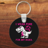 Porte-clés Je Porte Le Rose Pour Ma Nana Conscience Du Cancer (Recto)