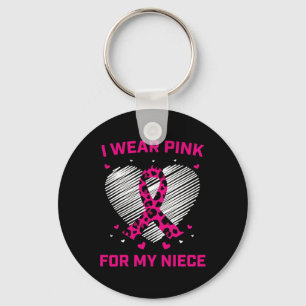 Porte-clés Je Porte Le Rose Pour Ma Nièce Cancer Du Sein Chee