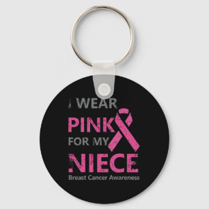 Porte-clés Je Porte Le Rose Pour Ma Nièce Sensibilisation Au