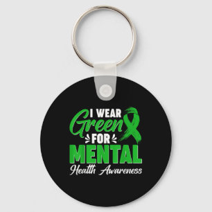 Porte-clés Je Porte Le Vert Pour La Santé Mentale Maladie Cer