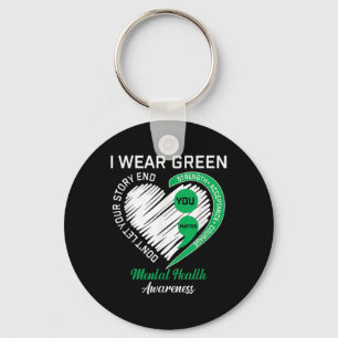 Porte-clés Je Porte Le Vert Pour La Sensibilisation À La Sant