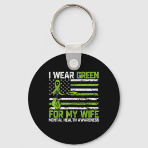 Porte-clés Je Porte Le Vert Pour Ma Femme Sensibilisation À L