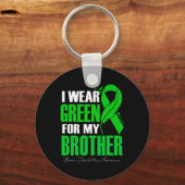 Porte-clés Je Porte Le Vert Pour Mon Frère Handicap Cerveau A (Verso)