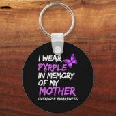 Porte-clés Je Porte Le Violet En Mémoire De Ma Mère, Surdose  (Recto)
