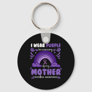 Porte-clés Je porte le violet en mémoire de ma soeur