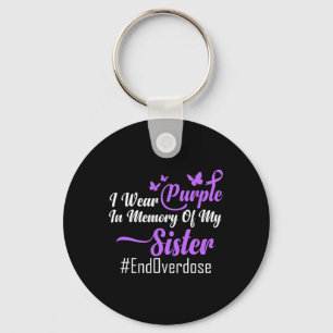 Porte-clés Je Porte Le Violet En Mémoire De Ma Soeur À L'Époq