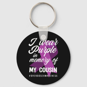 Porte-clés Je Porte Le Violet En Mémoire De Mon Cousin Overdo