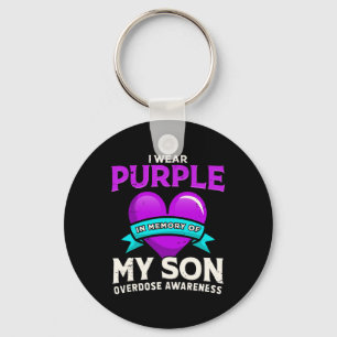 Porte-clés Je Porte Le Violet En Mémoire De Mon Fils - Surdos