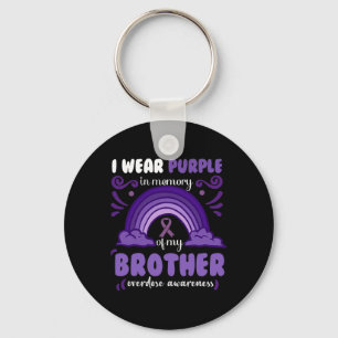 Porte-clés Je porte le violet en mémoire de mon frère Overdos