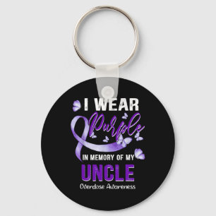 Porte-clés Je Porte Le Violet En Mémoire De Mon Oncle Surdose