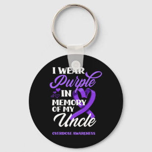 Porte-clés Je Porte Le Violet En Mémoire De Mon Oncle Surdose