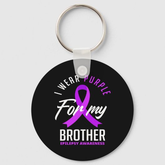 Porte-clés Je Porte Le Violet Pour Ma Conscience De L'Épileps (Recto)