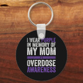 Porte-clés Je Porte Le Violet Pour Ma Mère Conscience De L'Ov (Verso)