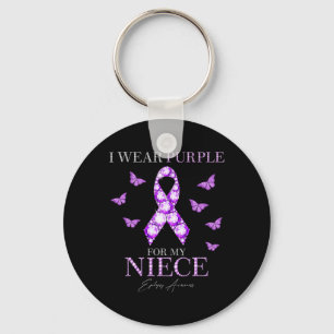 Porte-clés Je Porte Le Violet Pour Ma Nièce Epilepsie Sensibi