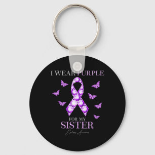 Porte-clés Je Porte Le Violet Pour Ma Soeur Conscience De L'É