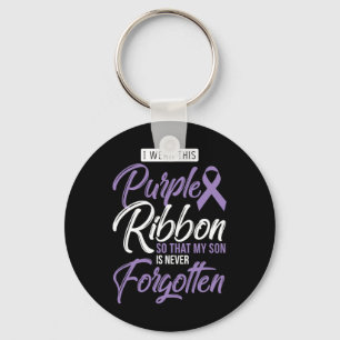 Porte-clés Je Porte Le Violet Pour Mon Fils Sensibilisation I