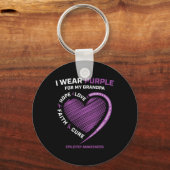 Porte-clés Je Porte Le Violet Pour Mon Grand-Père Epilepsie S (Recto)