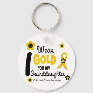 Porte-clés Je porte l'or pour ma VERSION de FLEUR de la