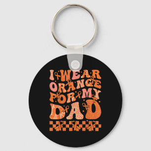 Porte-clés Je porte orange pour mon papa leucémie cancer oran