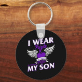 Porte-clés Je Porte Purpleei En Mémoire De Mon Fils Surdose C (Verso)